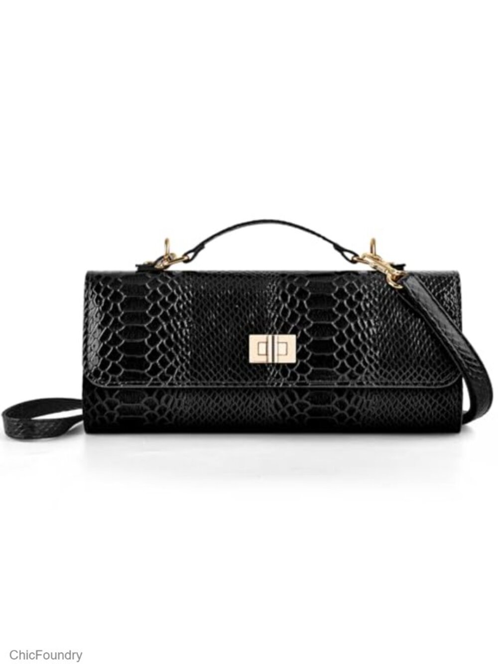 Faux Leather Pleated Evening Clutch Crossbody Wristlet Formal Bag